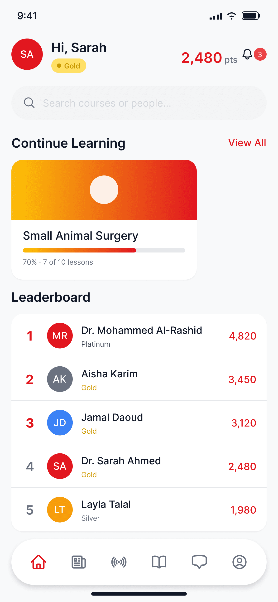 GSG Academy app — Home
